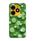 Printed Mobile Back Covers for Tecno Spark Go (2024) close up green background with white polka dots