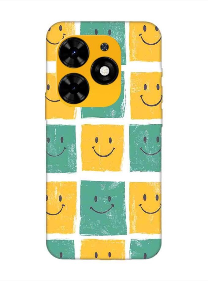 Printed Mobile Back Covers for Tecno Spark Go (2024) close up pattern smiley faces