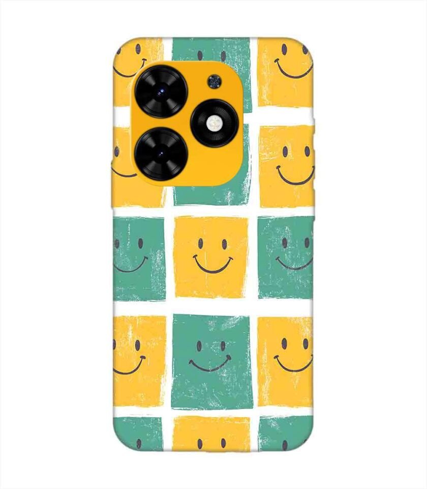 Printed Mobile Back Covers for Tecno Spark Go (2024) close up pattern smiley faces