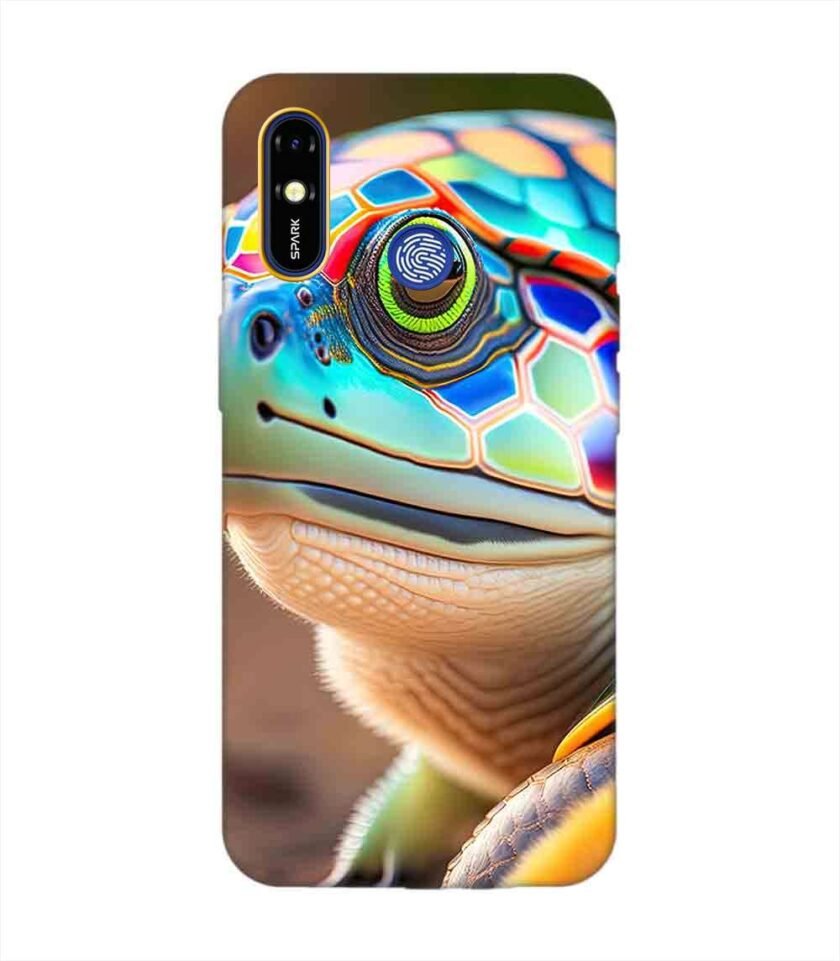 Printed Mobile Back Covers for Tecno Spark Go Plus close up cute turtle