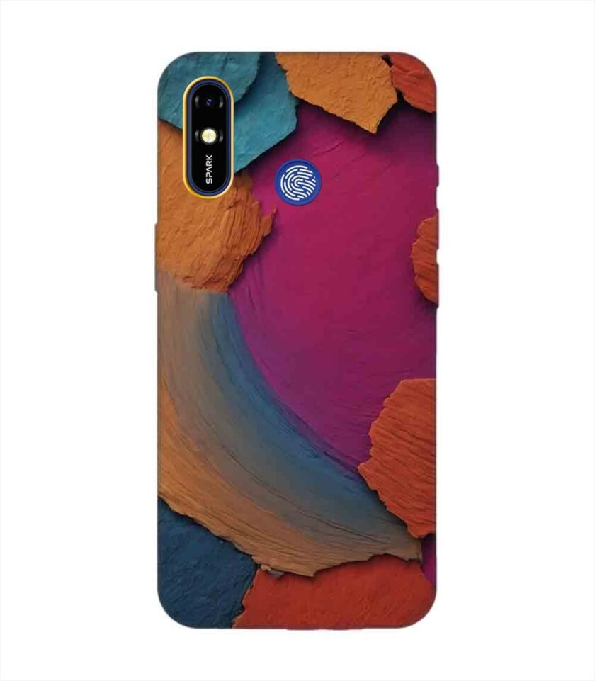 Printed Mobile Back Covers for Tecno Spark Go Plus closeup color textured surface