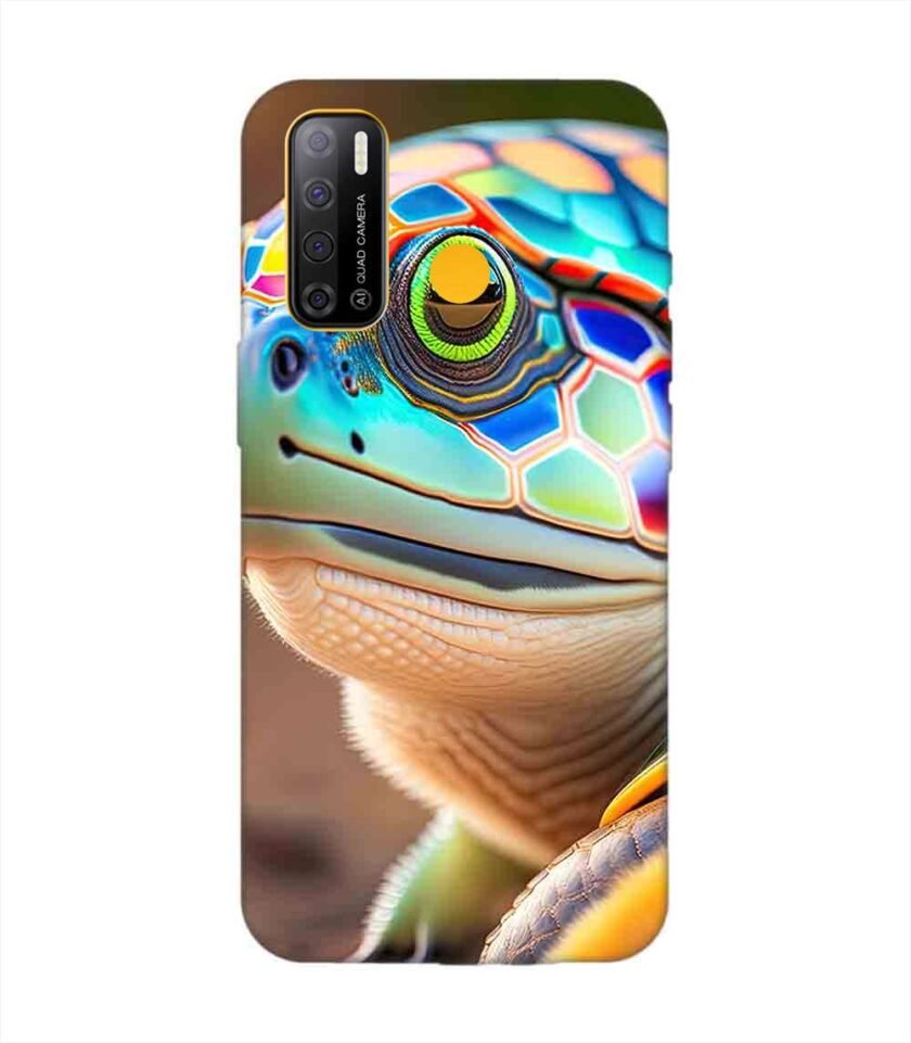 Printed Mobile Back Covers for Tecno Spark Power 2 close up cute turtle