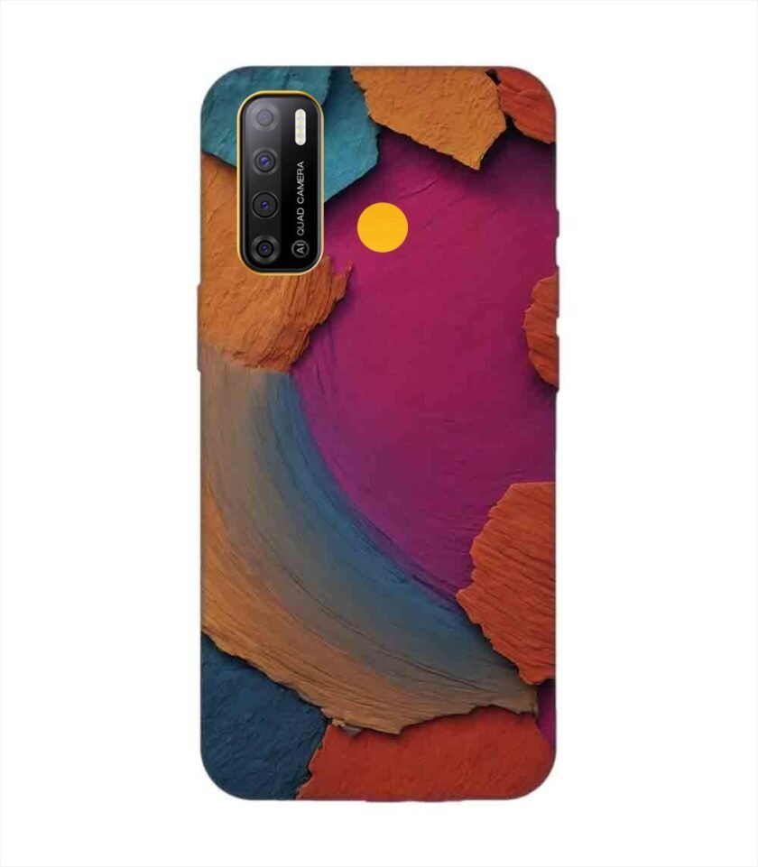 Printed Mobile Back Covers for Tecno Spark Power 2 closeup color textured surface