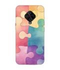 Printed Back Cover for Vivo S1 Pro Close Up Colorful Puzzle Piece