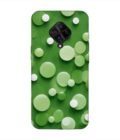Printed Back Cover for Vivo S1 Pro Close Up Green Background With White Polka Dots
