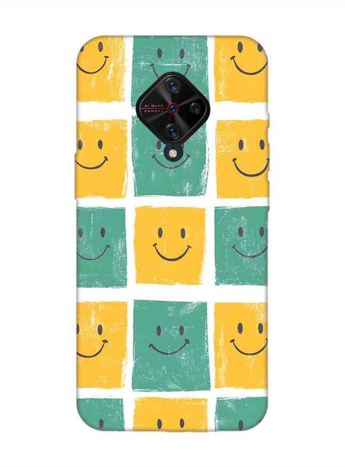 Printed Back Cover for Vivo S1 Pro Close Up Pattern Smiley Faces