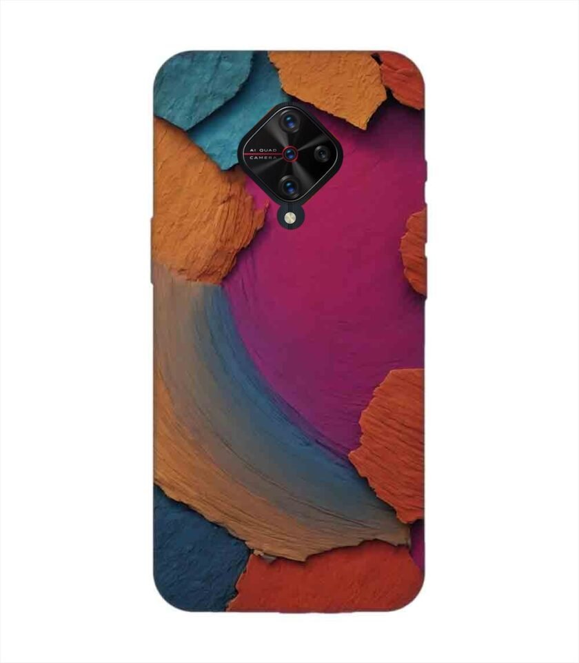 Printed Back Cover for Vivo S1 Pro Closeup Color Textured Surface