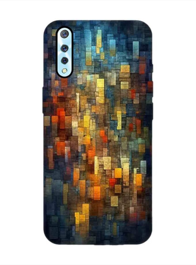 Printed Back Cover for Vivo S1 Close Up Colorful Mosaic Squares Shapes