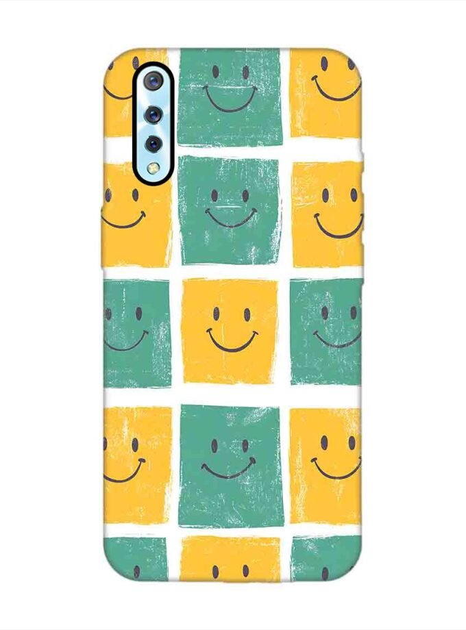 Printed Back Cover for Vivo S1 Close Up Pattern Smiley Faces