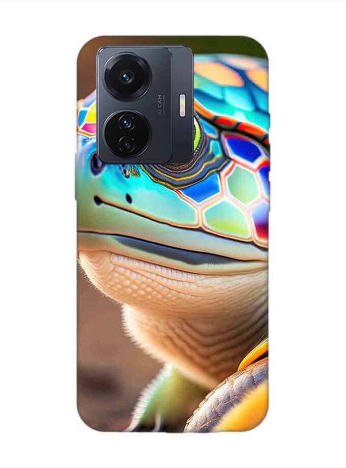 Printed Back Cover for Vivo T1 Pro (5G) Close Up Cute Turtle