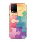 Printed Back Cover for Vivo T1X Close Up Colorful Puzzle Piece