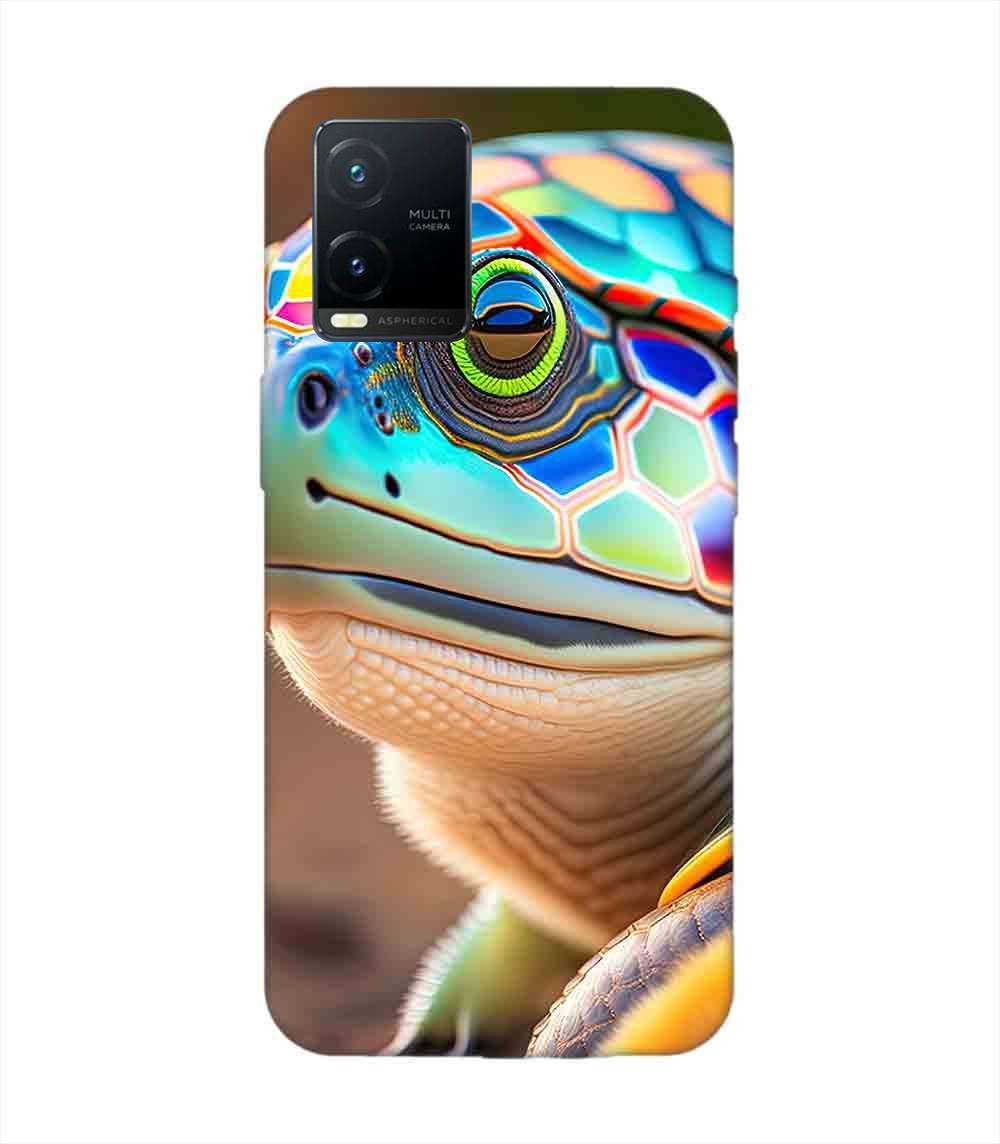 Printed Back Cover for Vivo T1X Close Up Cute Turtle
