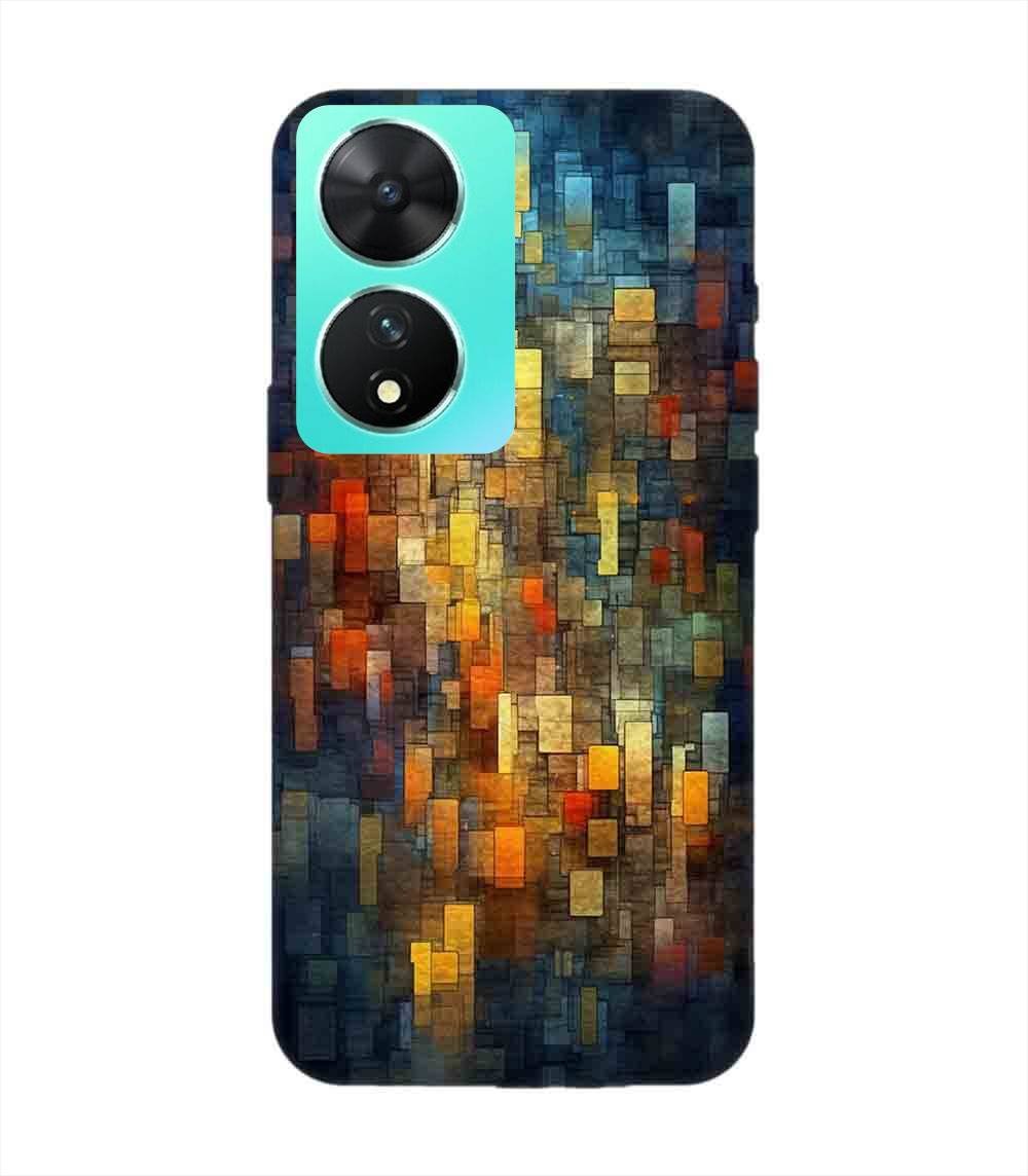 Printed Back Cover for Vivo T2 (5G) Close Up Colorful Mosaic Squares Shapes