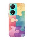 Printed Back Cover for Vivo T2 (5G) Close Up Colorful Puzzle Piece