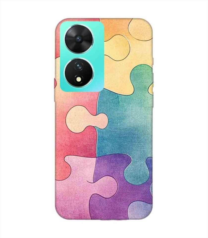 Printed Back Cover for Vivo T2 (5G) Close Up Colorful Puzzle Piece