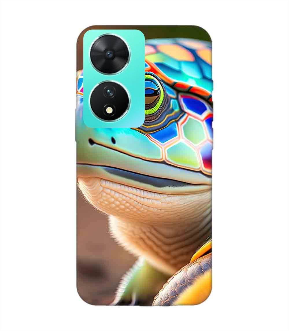 Printed Back Cover for Vivo T2 (5G) Close Up Cute Turtle