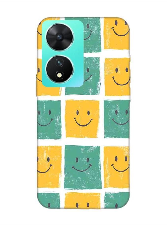 Printed Back Cover for Vivo T2 (5G) Close Up Pattern Smiley Faces