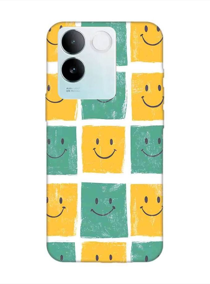 Printed Back Cover for Vivo T2 Pro (5G) Close Up Pattern Smiley Faces