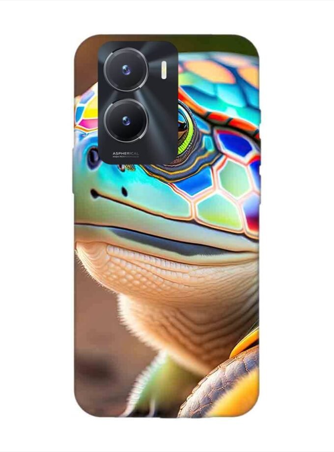 Printed Back Cover for Vivo T2X (5G) Close Up Cute Turtle