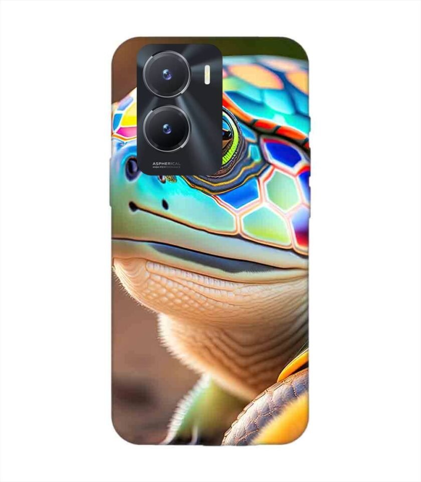 Printed Back Cover for Vivo T2X (5G) Close Up Cute Turtle