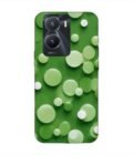 Printed Back Cover for Vivo T2X (5G) Close Up Green Background With White Polka Dots