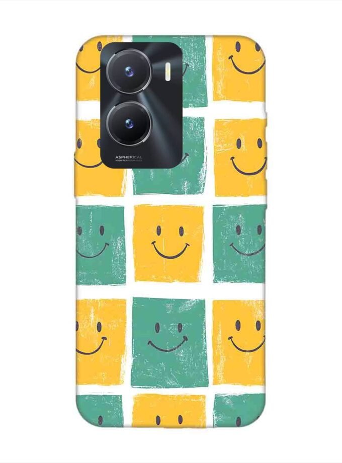 Printed Back Cover for Vivo T2X (5G) Close Up Pattern Smiley Faces