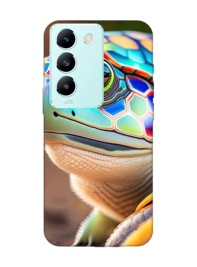 Printed Back Cover for Vivo T3 (5G) Close Up Cute Turtle