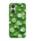 Printed Back Cover for Vivo T3 Lite (5G) Close Up Green Background With White Polka Dots