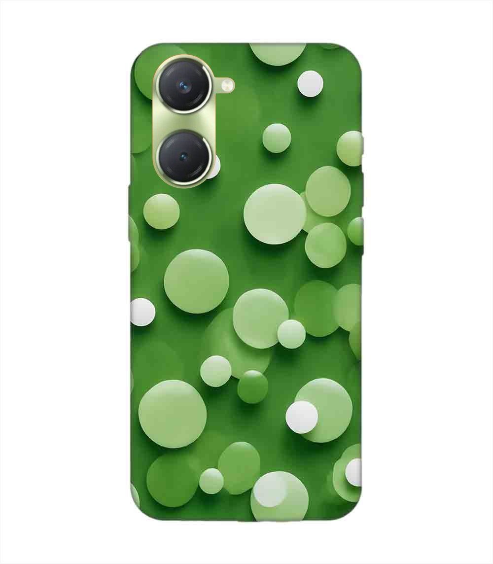 Printed Back Cover for Vivo T3 Lite (5G) Close Up Green Background With White Polka Dots