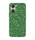 Printed Back Cover for Vivo T3 Lite (5G) Close Up Green White Geometric Pattern