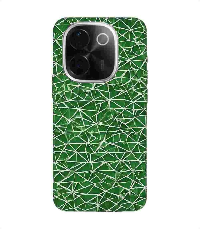 Printed Back Cover for Vivo T3 Pro (5G) Close Up Green White Geometric Pattern