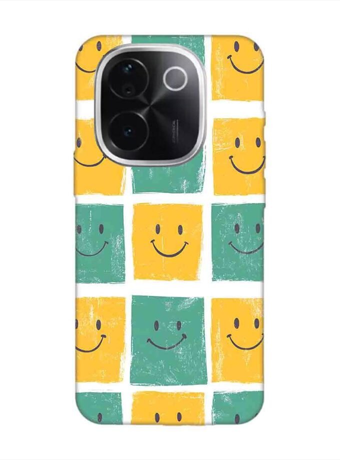 Printed Back Cover for Vivo T3 Pro (5G) Close Up Pattern Smiley Faces