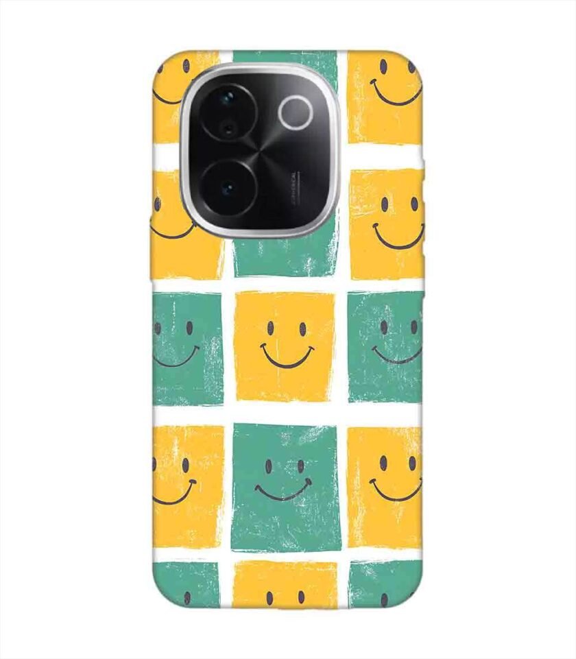 Printed Back Cover for Vivo T3 Pro (5G) Close Up Pattern Smiley Faces