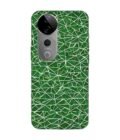 Printed Back Cover for Vivo T3 Ultra (5G) Close Up Green White Geometric Pattern