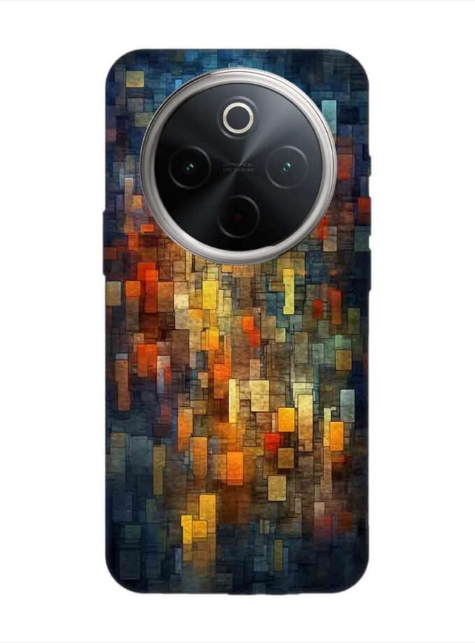 Custom Printed Case Cover for Vivo T4 (5G) close up colorful mosaic squares shapes