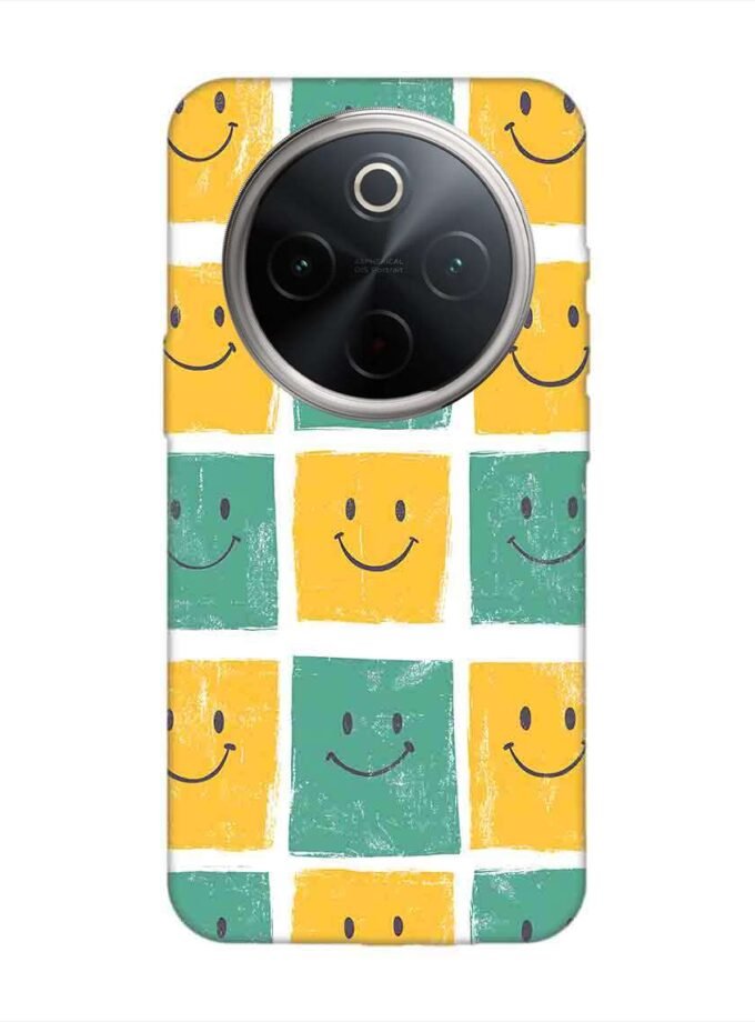 Custom Printed Case Cover for Vivo T4 (5G) close up pattern smiley faces