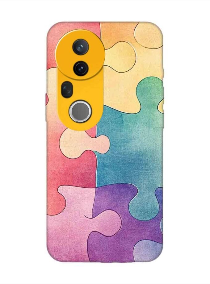 Custom Printed Case Cover for Vivo T4 Ultra (5G) close up colorful puzzle piece