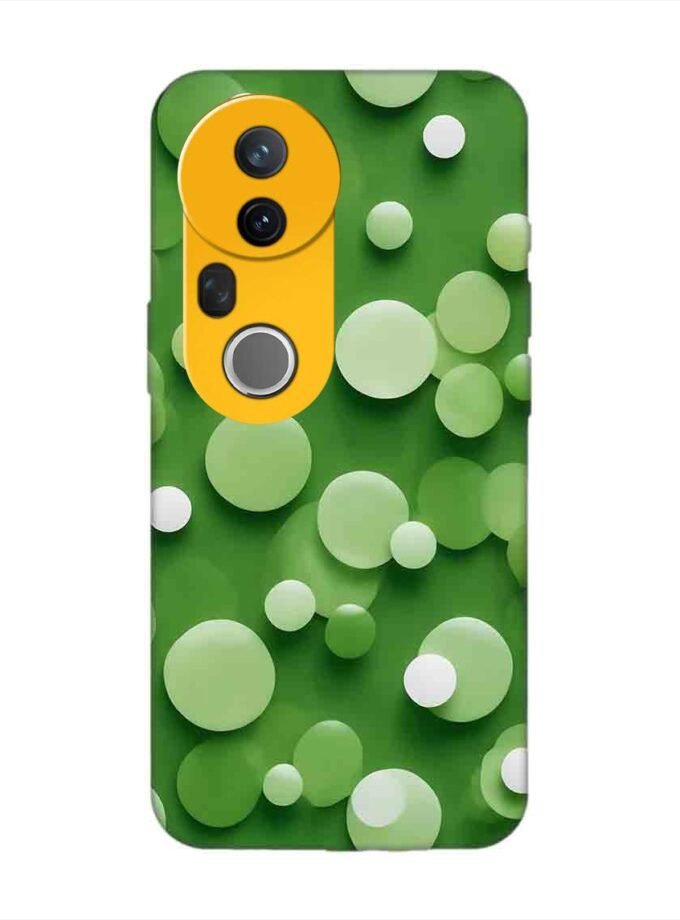 Custom Printed Case Cover for Vivo T4 Ultra (5G) close up green background with white polka dots