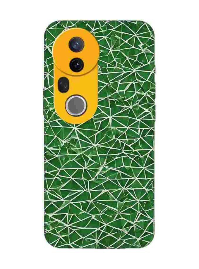 Custom Printed Case Cover for Vivo T4 Ultra (5G) close up green white geometric pattern
