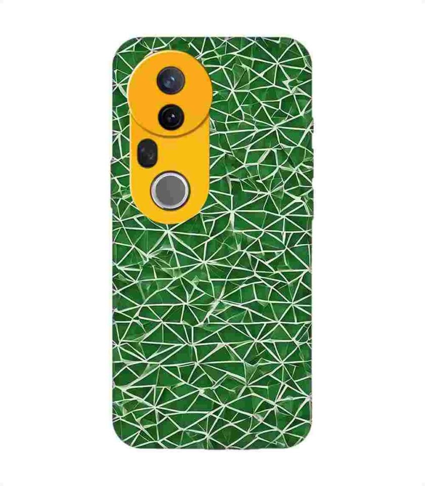 Custom Printed Case Cover for Vivo T4 Ultra (5G) close up green white geometric pattern