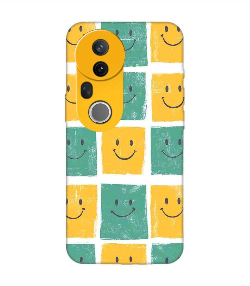 Custom Printed Case Cover for Vivo T4 Ultra (5G) close up pattern smiley faces