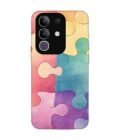 Custom Printed Case Cover for Vivo T4X (5G) close up colorful puzzle piece