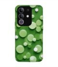 Custom Printed Case Cover for Vivo T4X (5G) close up green background with white polka dots