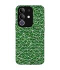 Custom Printed Case Cover for Vivo T4X (5G) close up green white geometric pattern