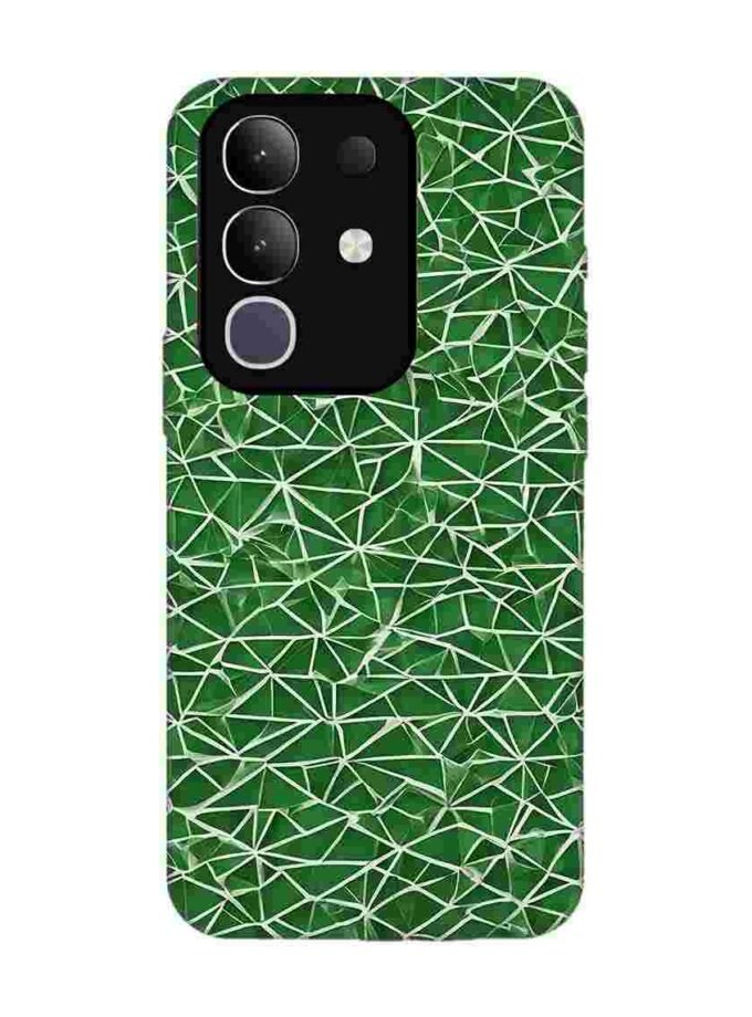 Custom Printed Case Cover for Vivo T4X (5G) close up green white geometric pattern