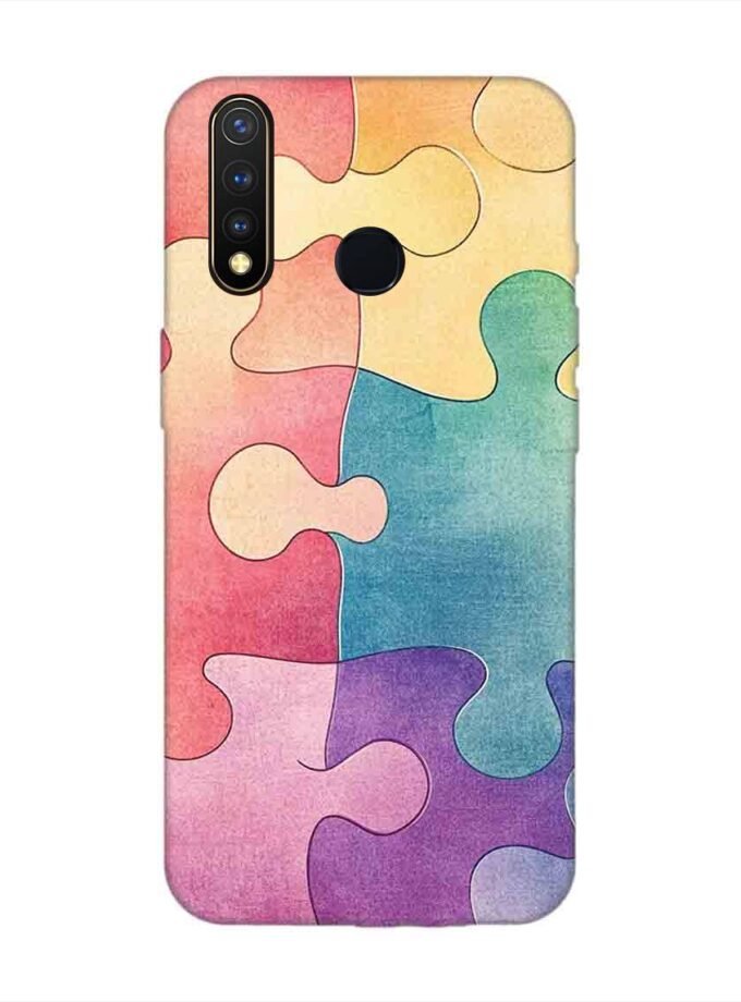 Printed Back Cover for Vivo U20 Close Up Colorful Puzzle Piece