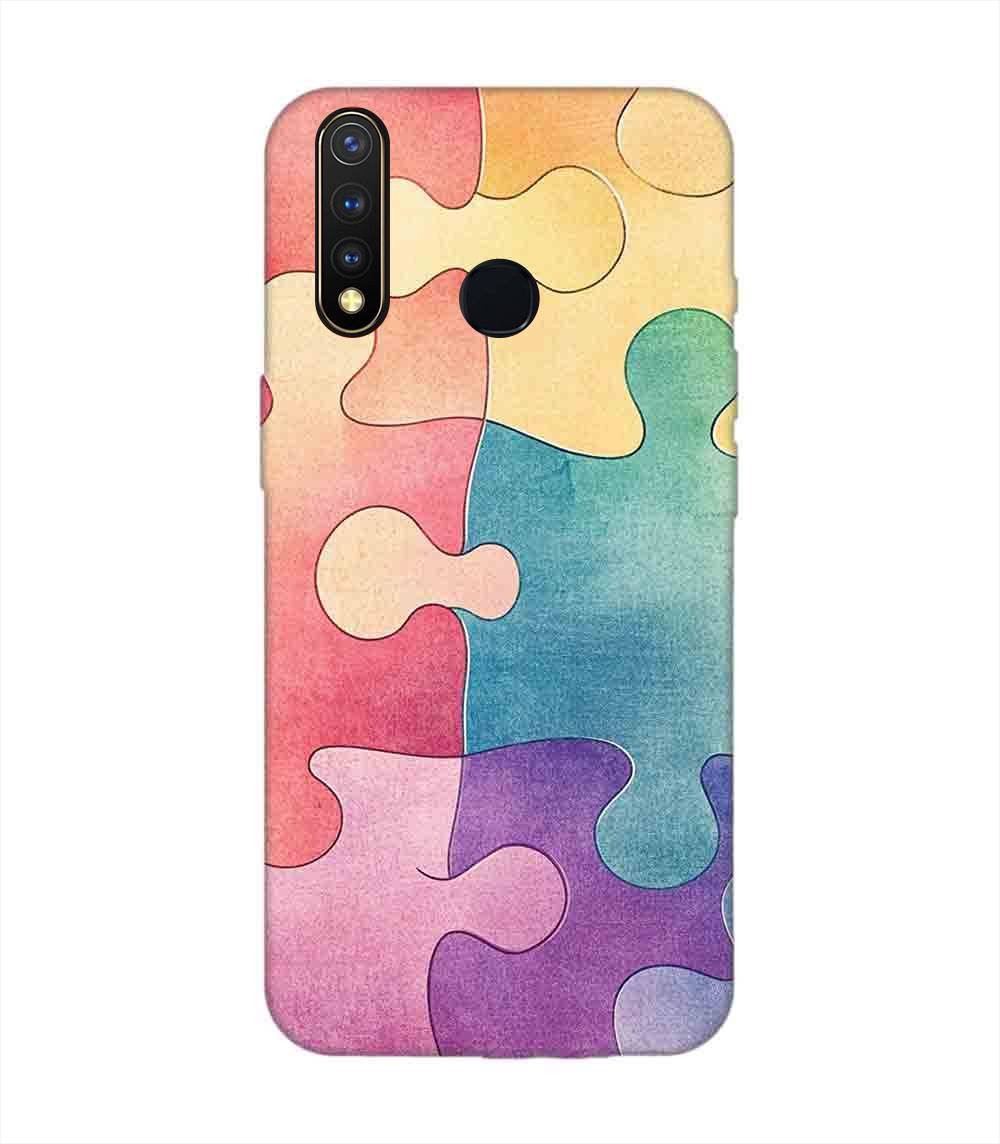 Printed Back Cover for Vivo U20 Close Up Colorful Puzzle Piece