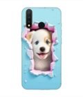 Printed Back Cover for Vivo U20 Close Up Dog Looking Out Hole Wall