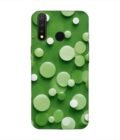 Printed Back Cover for Vivo U20 Close Up Green Background With White Polka Dots