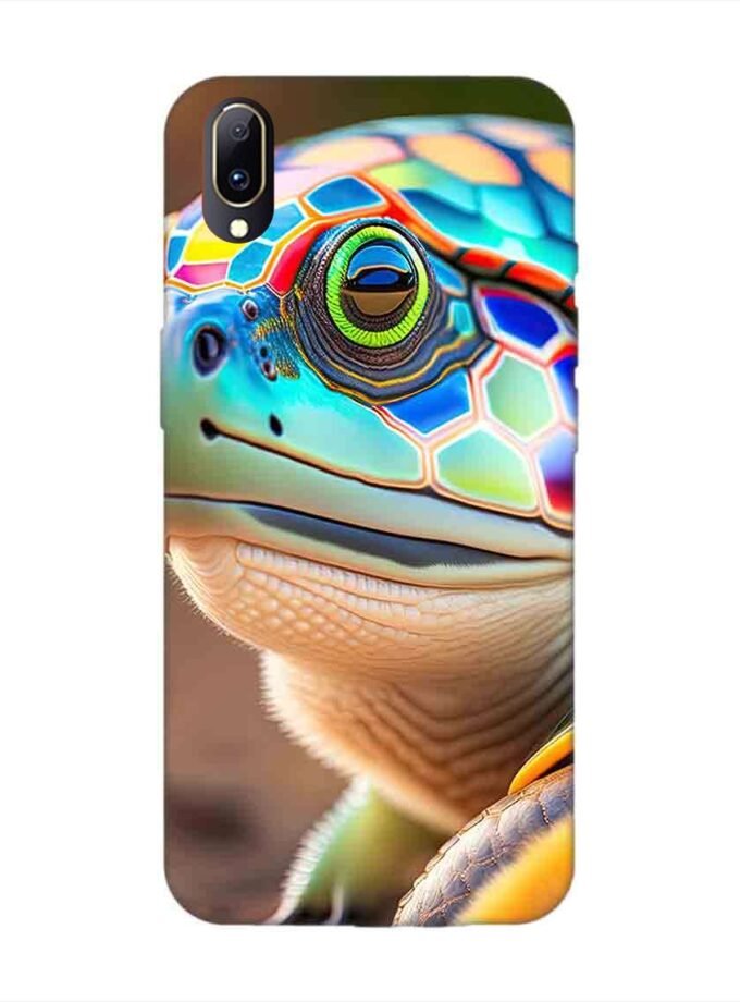 Printed Back Cover for Vivo V11 Pro Close Up Cute Turtle